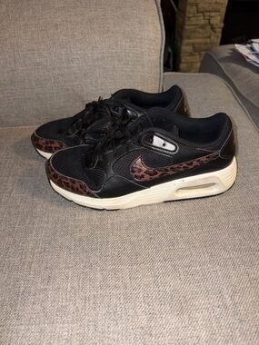 Nike Women’s Black Sneakers with Brown Leopard Swoosh